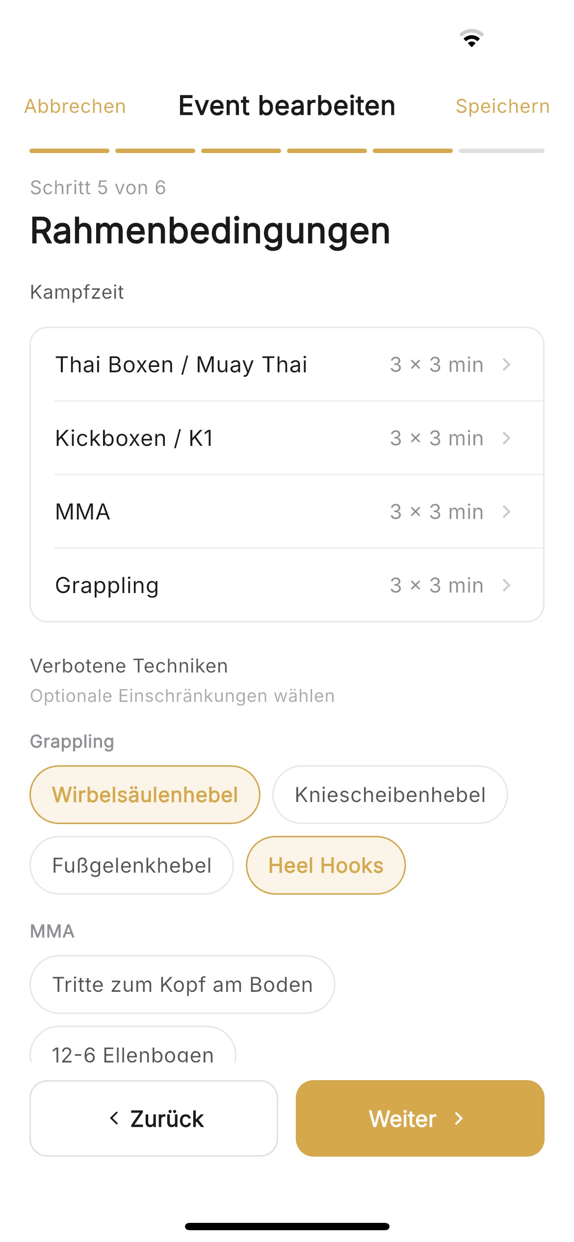 Event-Wizard – Rahmenbedingungen